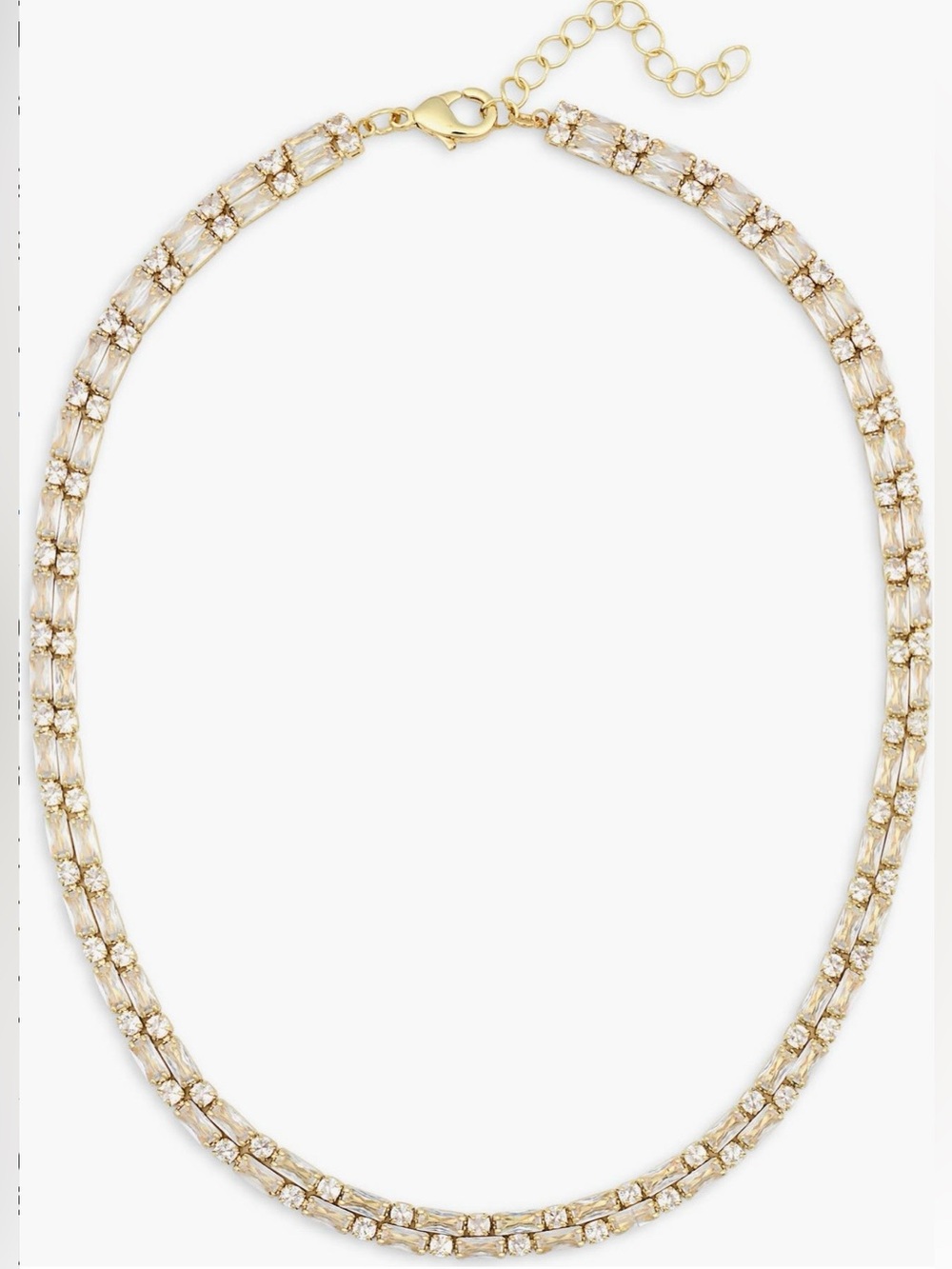 NWT NORDSTROM RACK Round & Baguette Cut Cubic Zirconia Collar Necklace